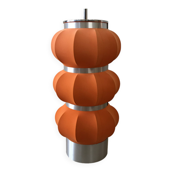 Lampe à poser orange et métal