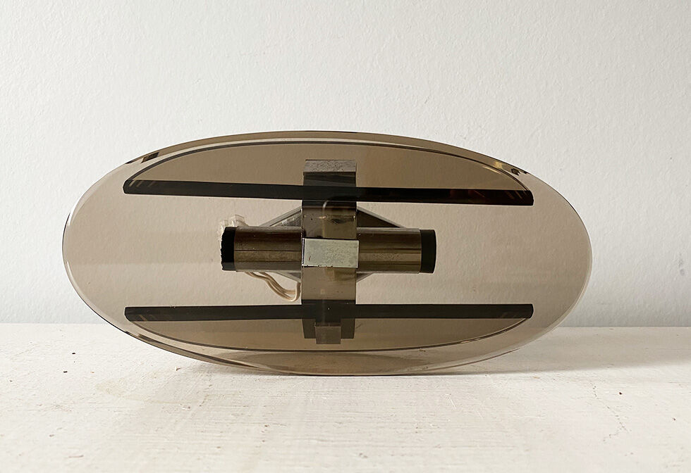 Pair wall light smoked glass Veca