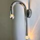 Space-age tubular wall light, chromed metal, Italy, 1970s