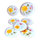 Assiettes à dessert fleuries ,Sarreguemines 1960.