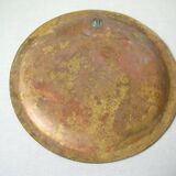 Ancien plateau oriental de service à thé en laiton/bronze finement ciselé 34 cm