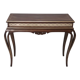 Vintage Rectangular Solid Walnut Console Table with Engraved Mirror Motif, Italy