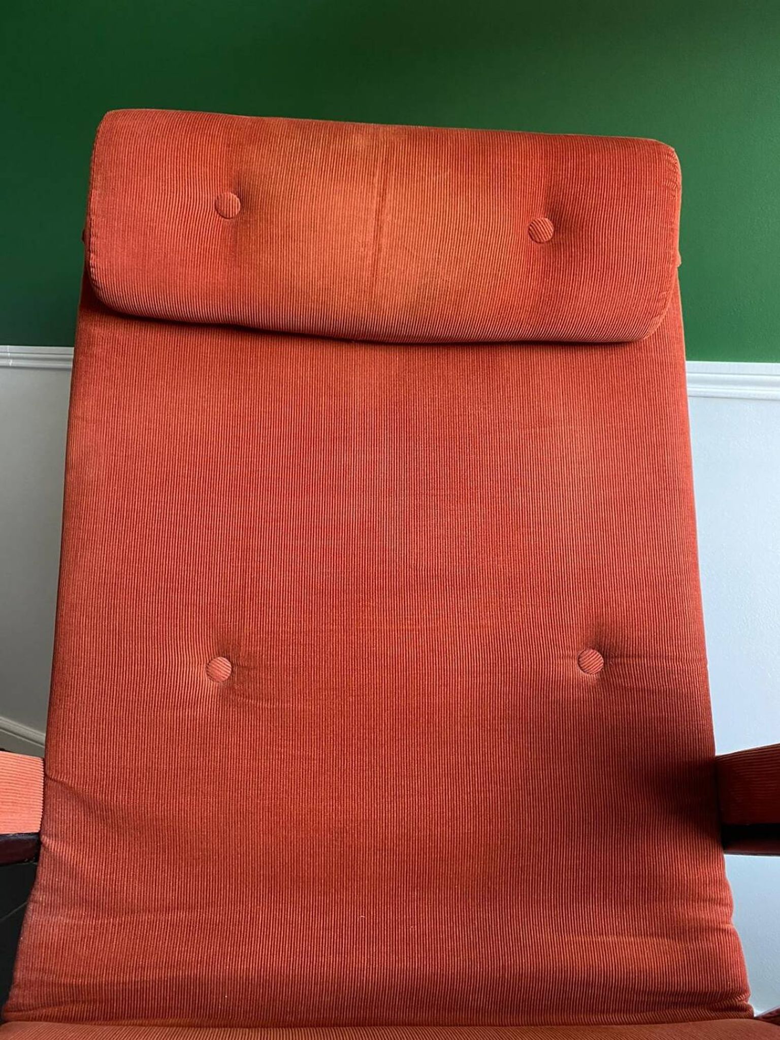 Relax armchair / chrome and velvet lounge chair produced by Lama 1970
