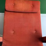 Relax armchair / chrome and velvet lounge chair produced by Lama 1970