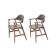 Set of 2 Mahjongg cow horn chairs
