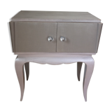 Vintage bedside table revisited in grey color