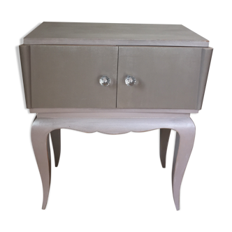 Vintage bedside table revisited in grey color