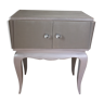 Vintage bedside table revisited in grey color