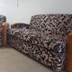 Convertible sofa and Art Deco armchair in Lelievre fabric.