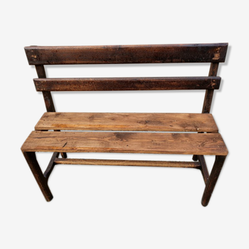 Banc Ancien Avec Dossier Tout Bois 100cm