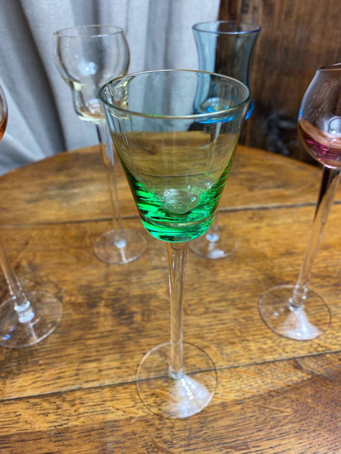 Blown glass liqueur glasses