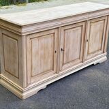 Louis Philippe rustic buffet, vintage, renovated in solid wood, 185cm.