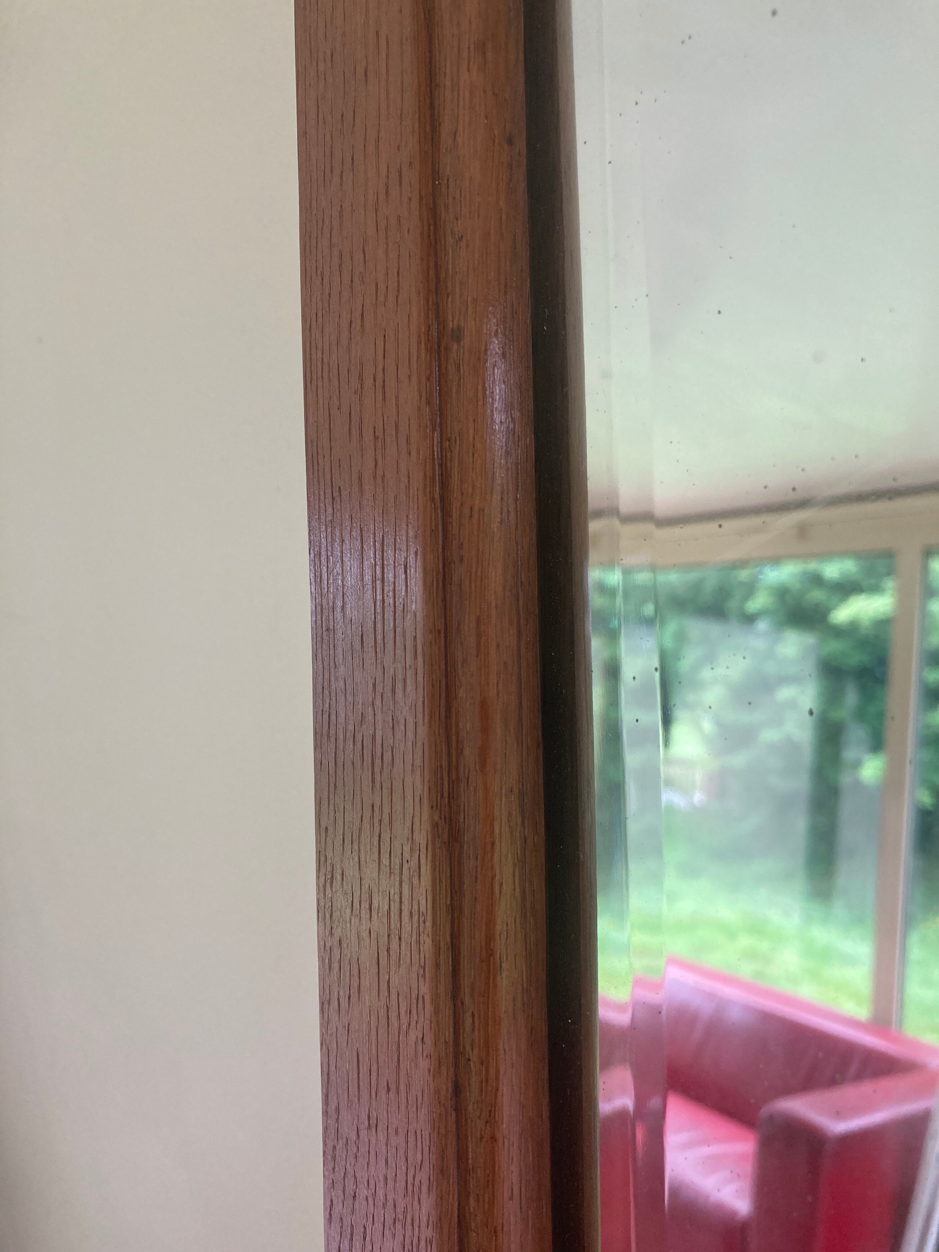 Antique mercury mirror with spots - solid wood