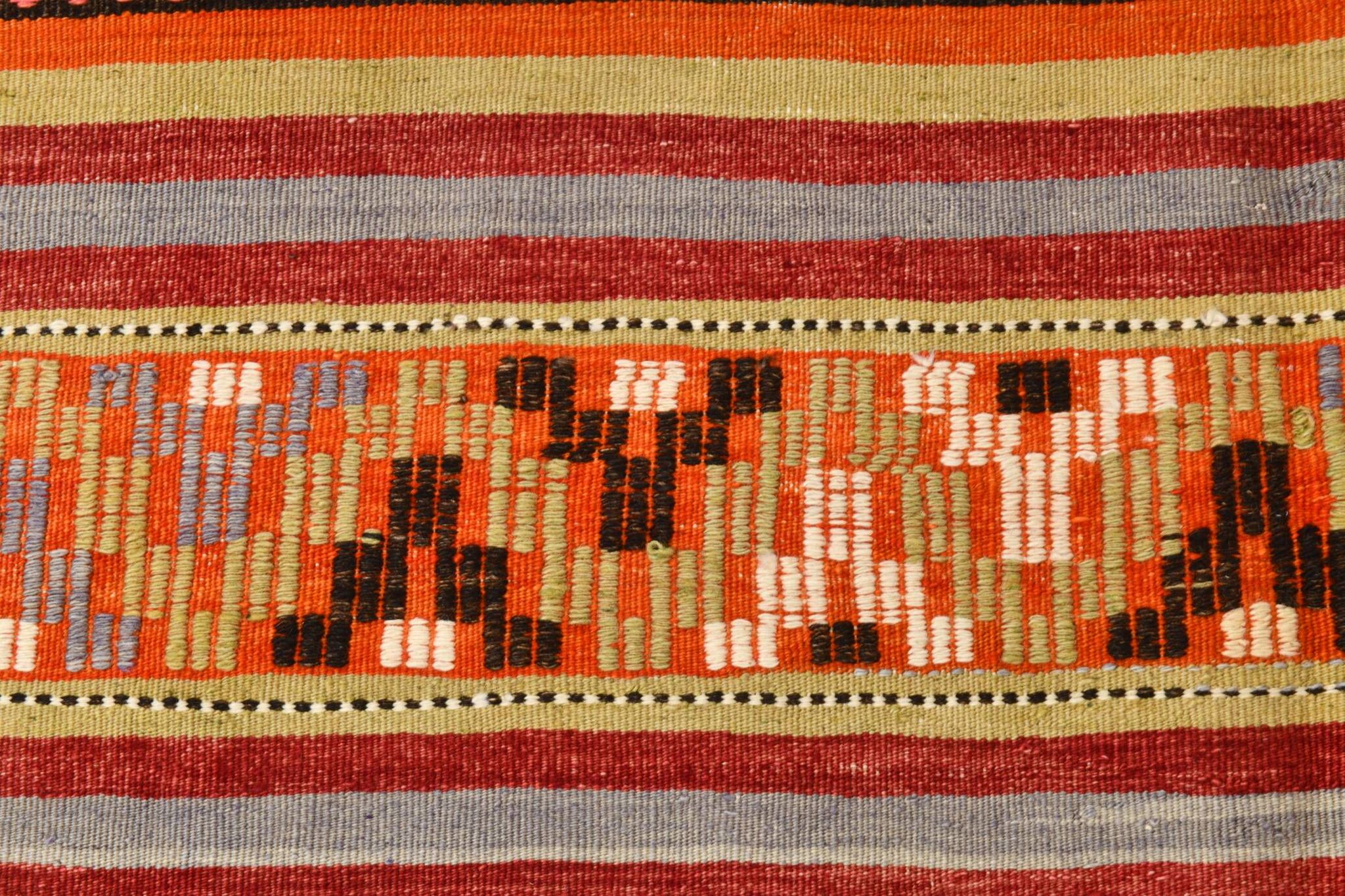 6x12 Soft Orange & Red Turkish Kilim Rug, 180x340Cm