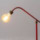 Lampe vintage tripode rouge, axe sur rotule 1950