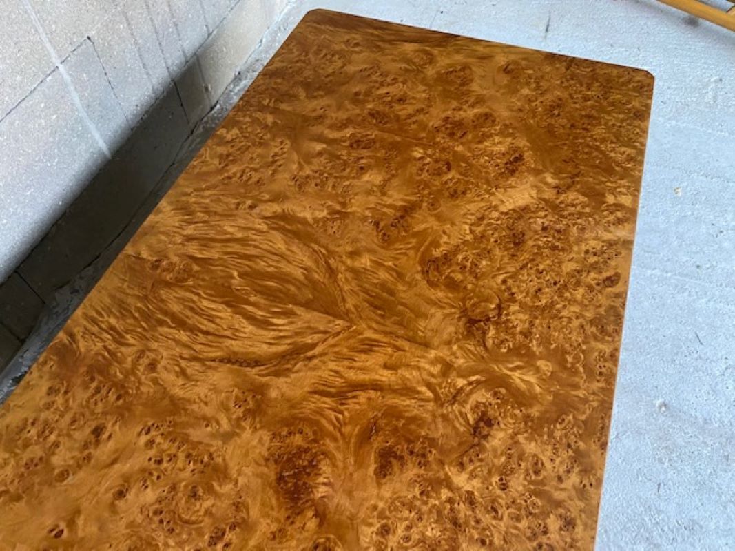 Coffee table elm magnifying glass Roche Bobois vintage 70s