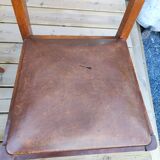 Set of 6 STELLA chairs, Art Deco, leather seat