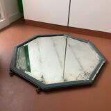 Large old octagonal beveled mirror