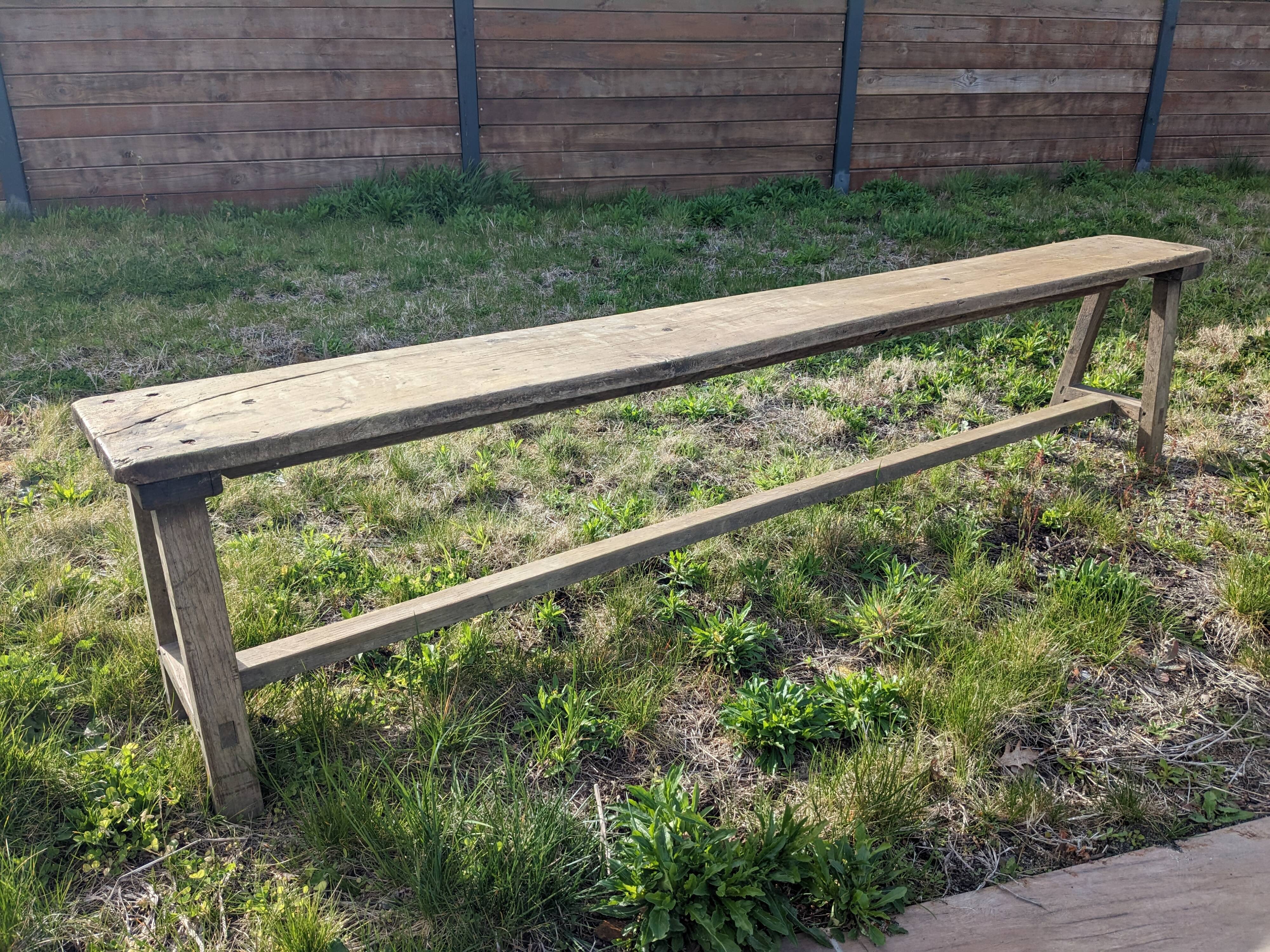 Banc de ferme en bois massif