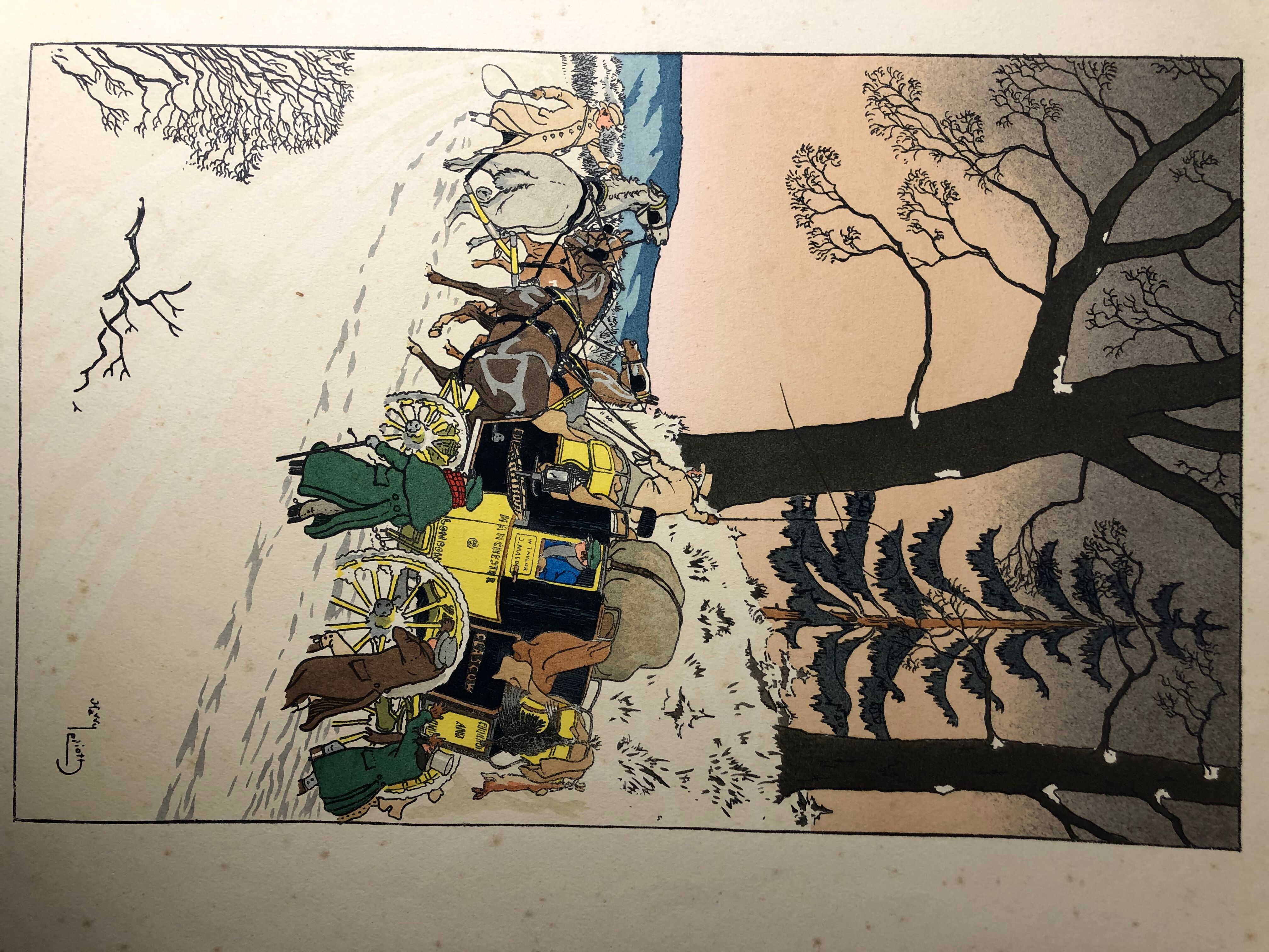 Harry Eliott Engraving Diligence under the snow