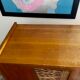 Armoire bois et rotin années 60