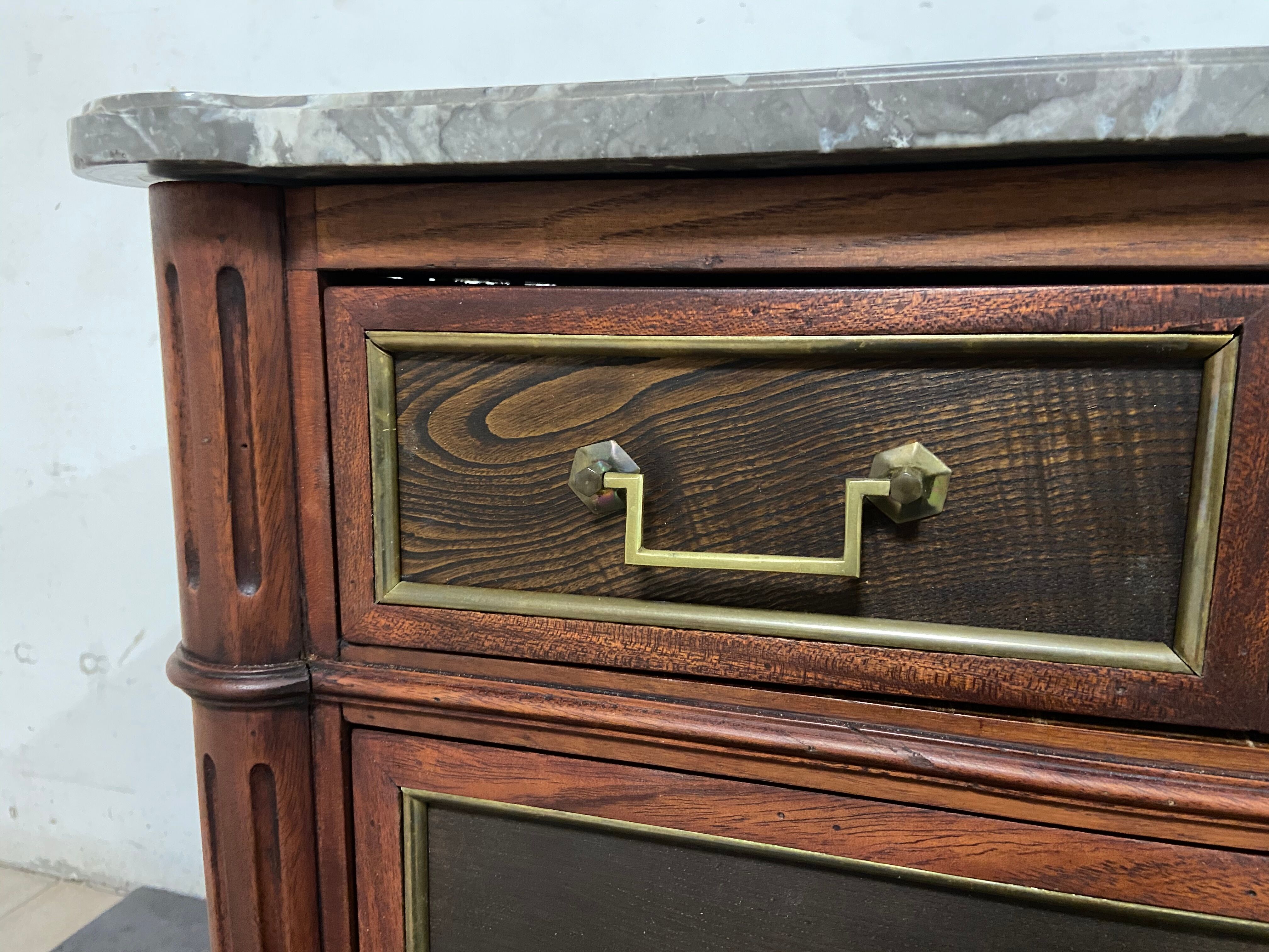 Chest of drawers Louis XVI XIX marble