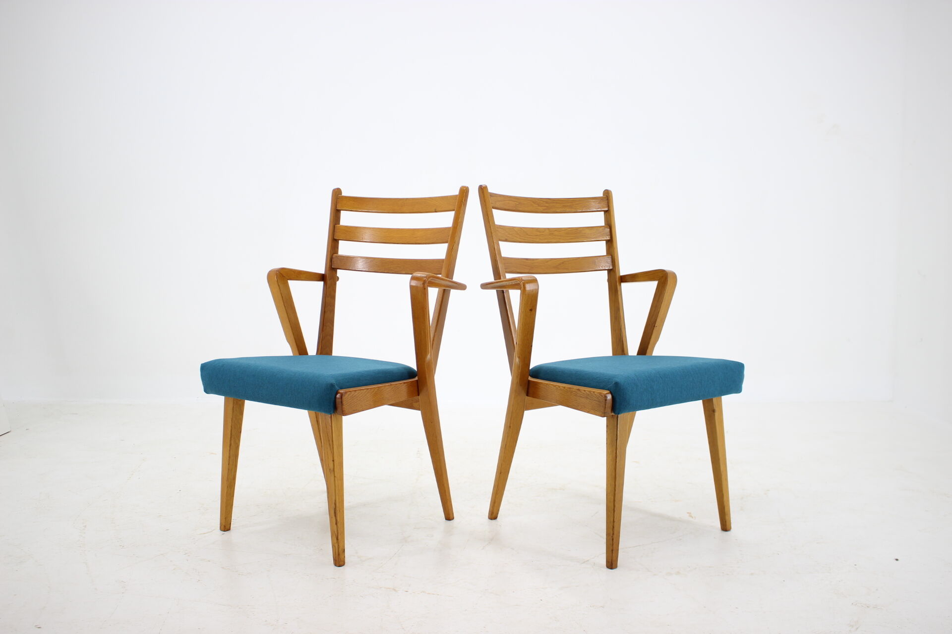 1960s Set of Four Oak Dining Chairs, Czechoslovakia