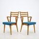 Ensemble de quatre chaises de salle à manger en chêne des années 1960, Tchécoslovaquie