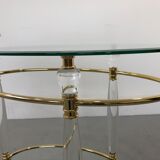 Italian Brass & Glass Bar Serving Cart Trolley, 1970s