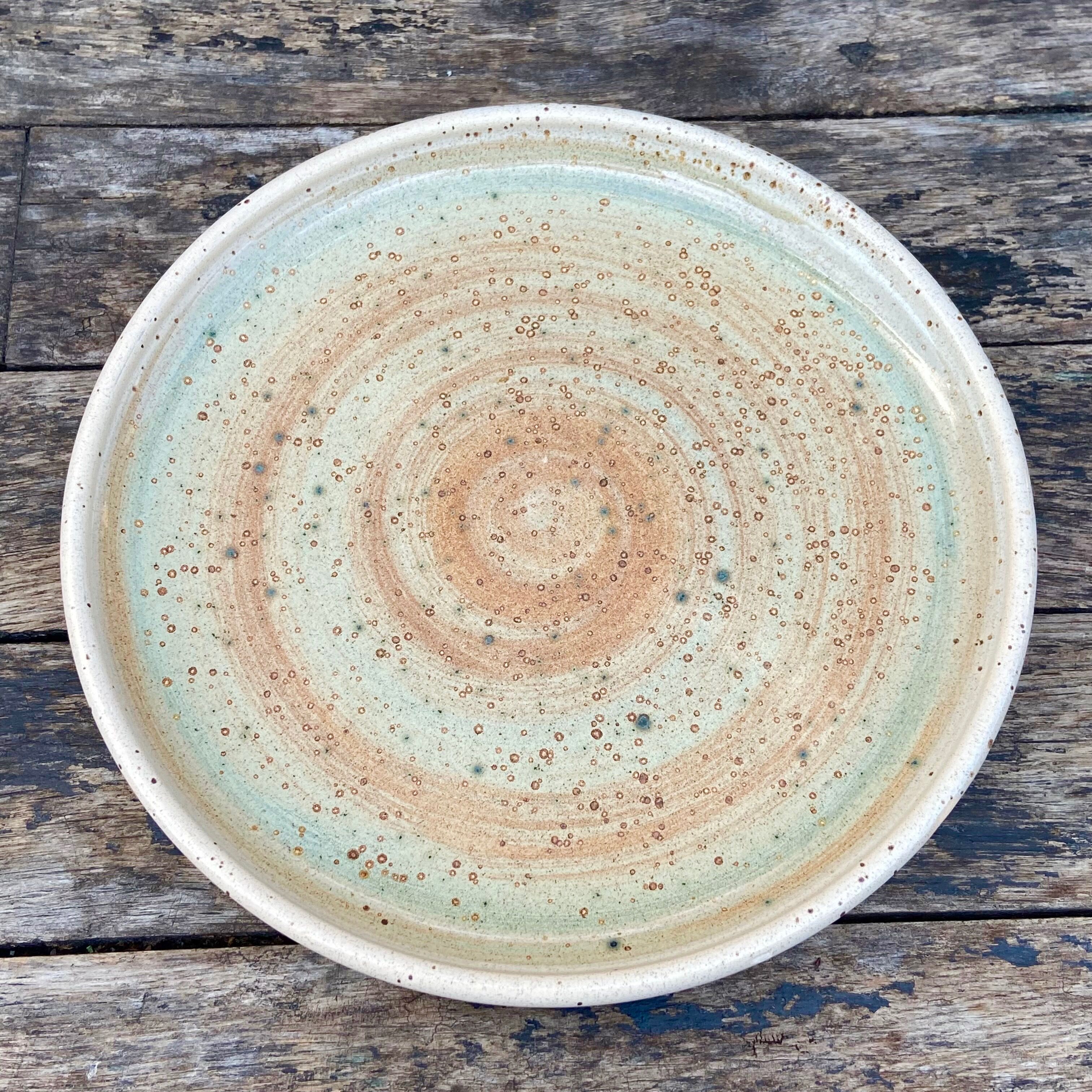 Set of 4 stoneware plates-Manufacture Pornic MBFA-Décor MIA