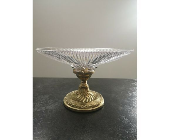 Ceiling lamp/wall lamp/suspension bronze/glass art deco glass signed HOLOPHANE PATENT