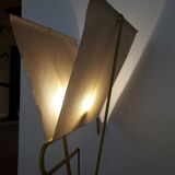 Floor lamp yellow foot lampshade parchment veil