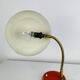 1950s desk lamp, red metal and brass