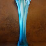 Large turquoise opaline crystal vase
