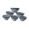 Set de 6 bols porcelaine Apilco Albert Pillivuyt & Compagnie frise de petites roses en médaillons