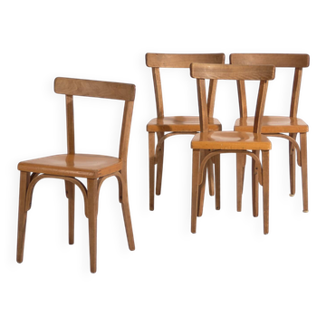 Vintage curved wooden chairs (c.1940). Set of 4 pieces #1