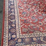 Saint Maclou Persian rug with flowers, wool velvet, burgundy, 240x330