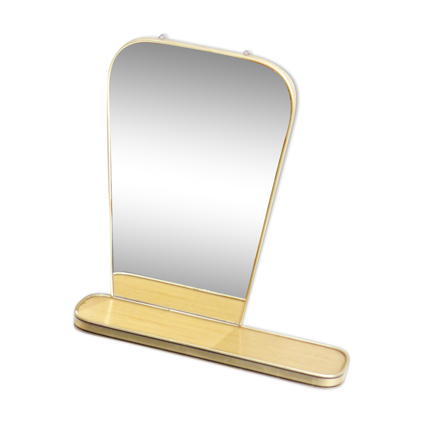 Mirror asymmetric color brass with 30x32cm Tablet