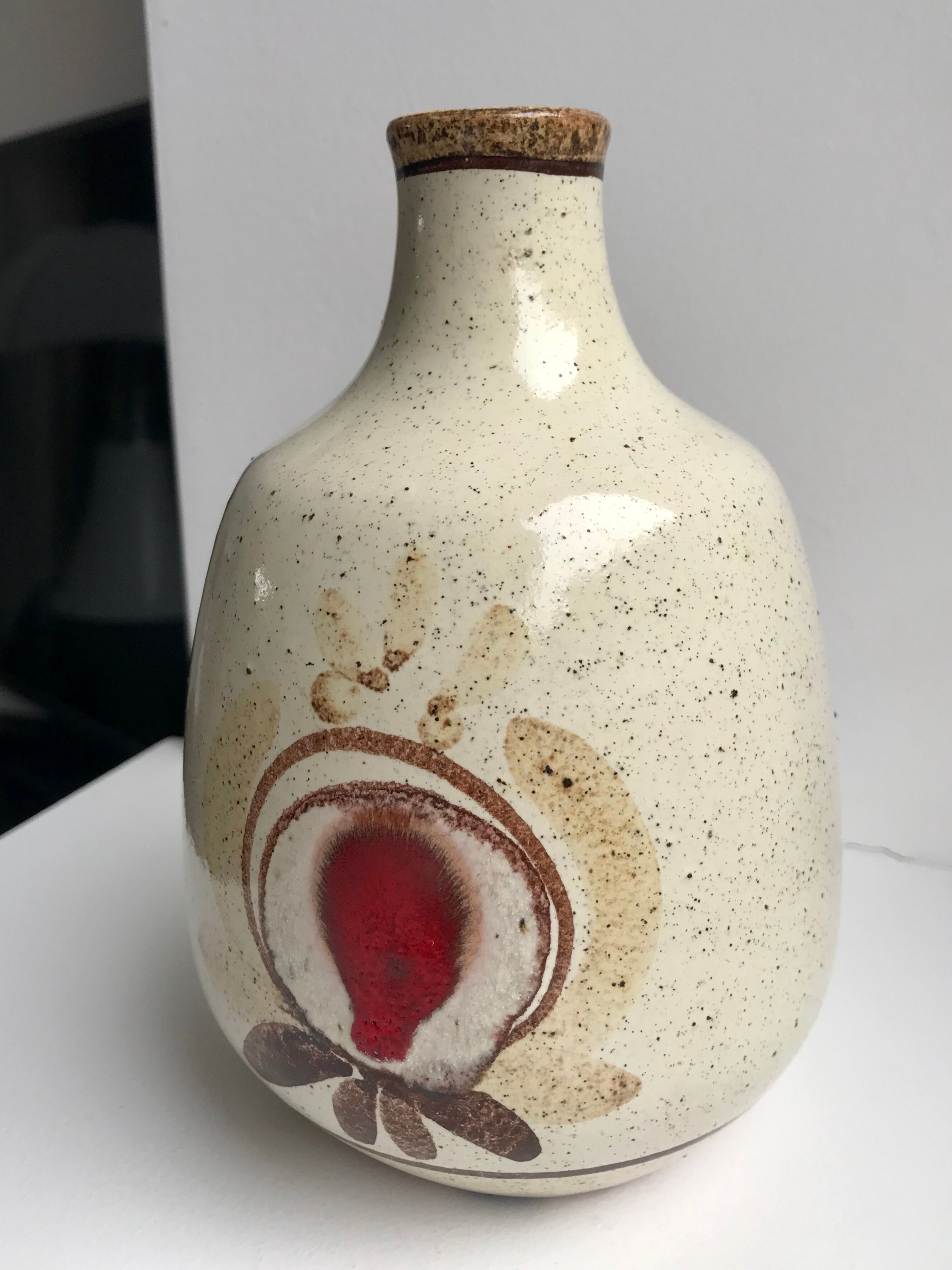 Vintage stoneware vase signed 60s-70s
