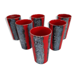 Series of 6 ceramic cups from vallauris