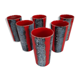 Series of 6 ceramic cups from vallauris