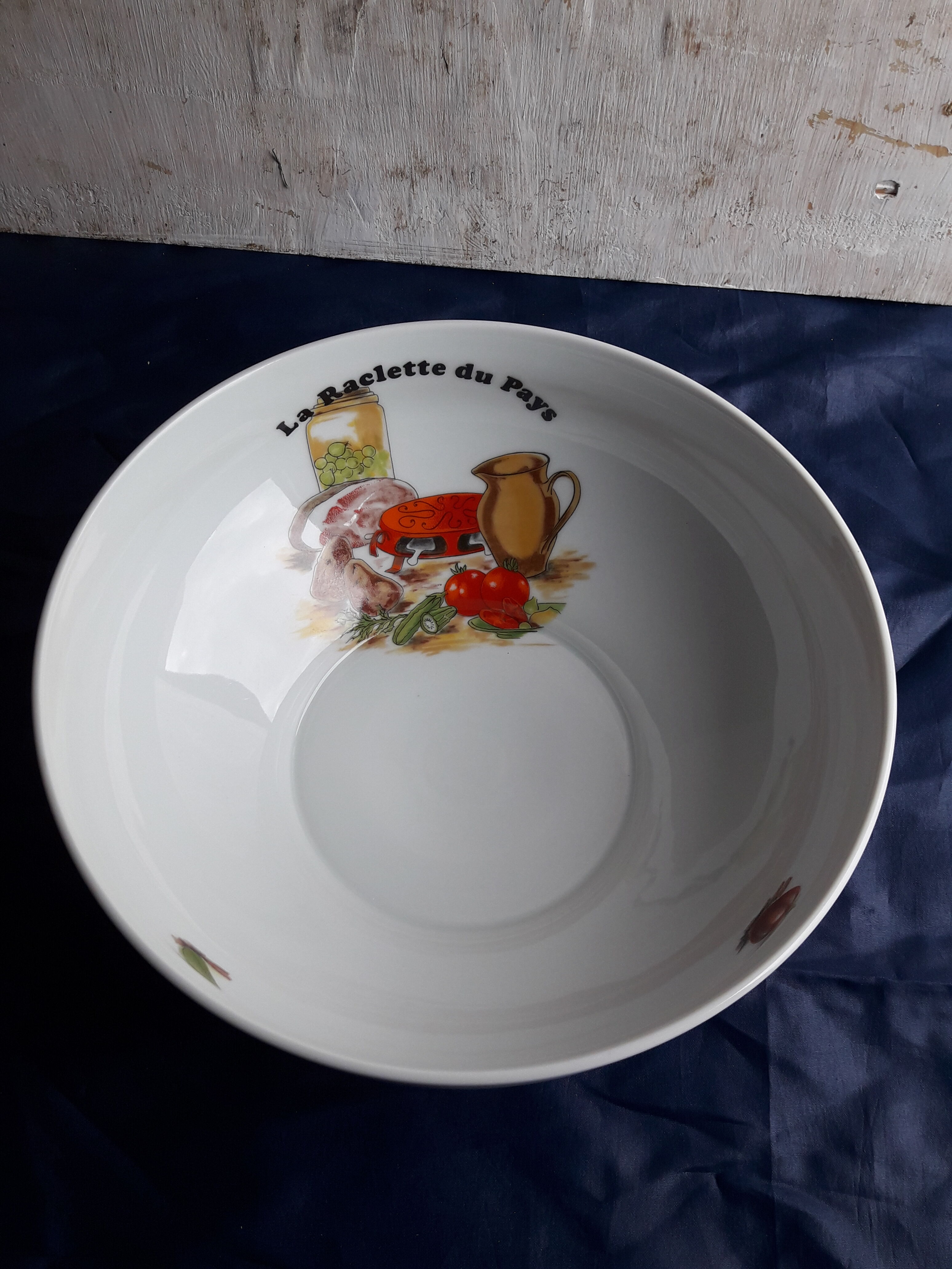 Lourioux porcelain raclette service created by Philippe Deshoulières
