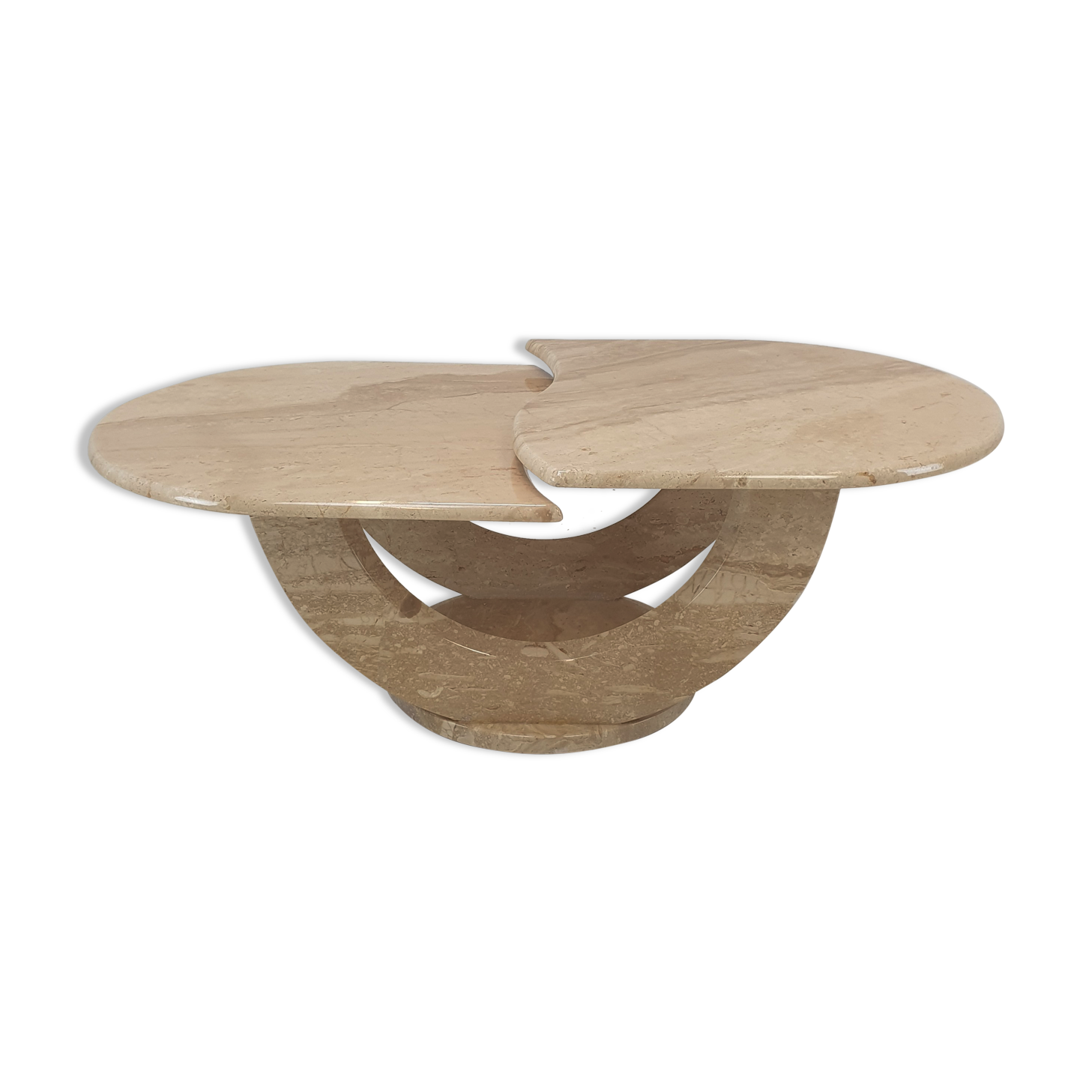 Italian travertine coffee table, 1980s