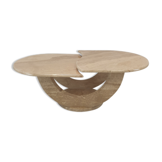 Italian travertine coffee table, 1980s