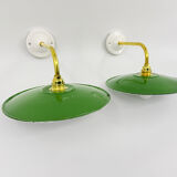 Enamelled sheet metal wall lights