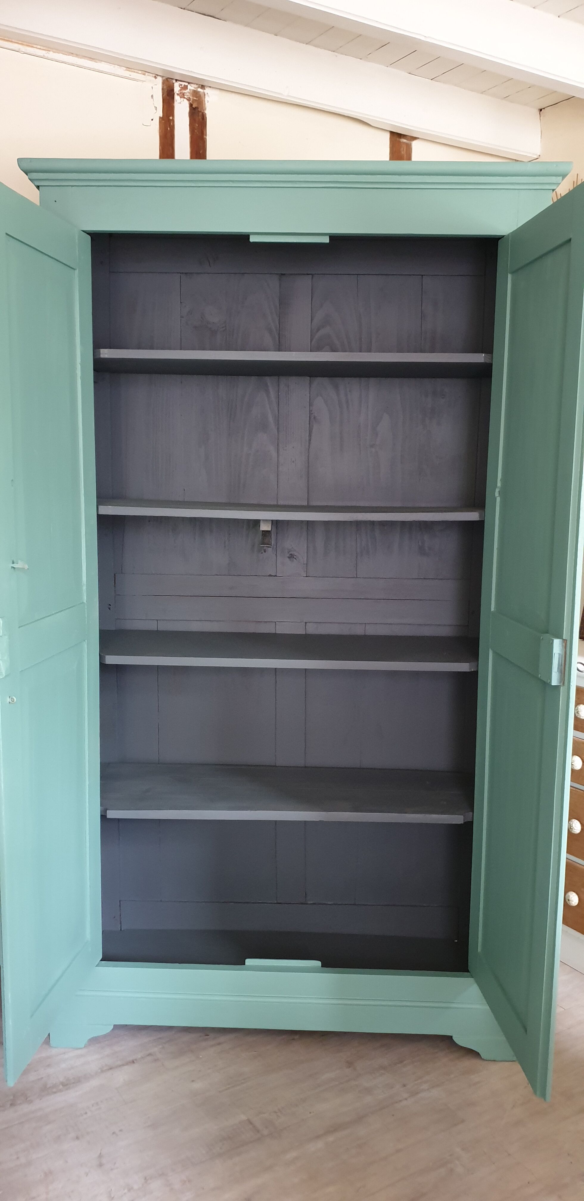Green grey cabinet