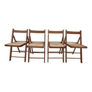 4 chaises en bois vintage - vernis