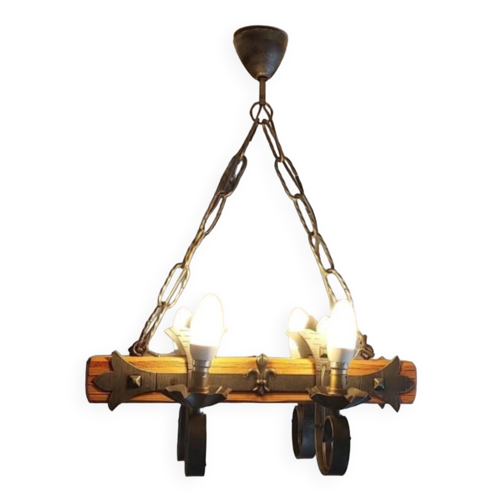 Lustre année 40 fer forgé