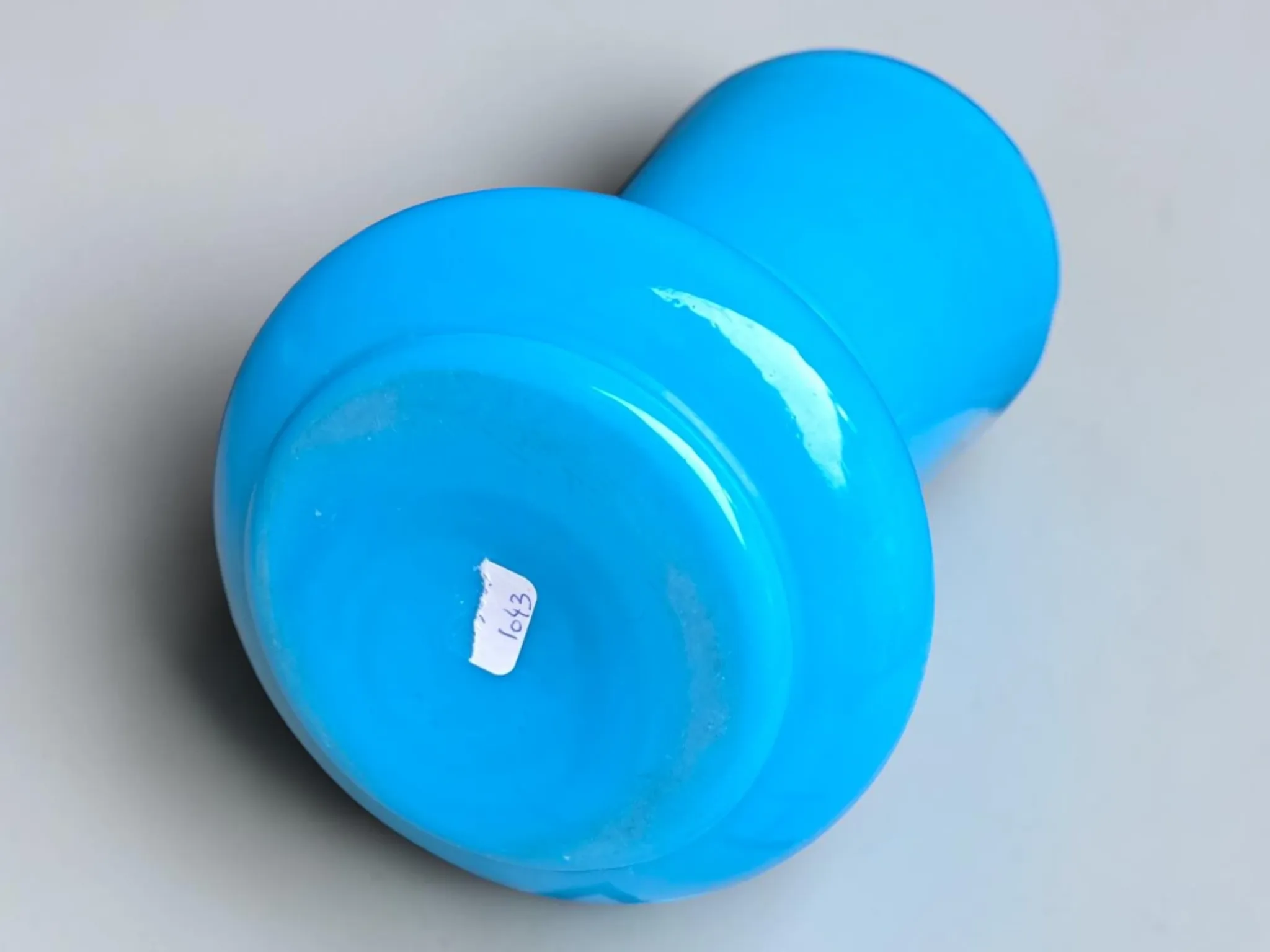 Blue opaline vase, "fair opaline"