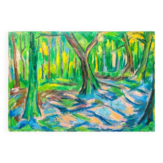 Painting "bois de vincennes" hst m. guetta-fattal (1922-2009) fauvism